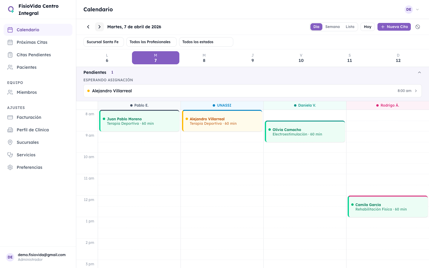 Calendario de Quinoa CRM